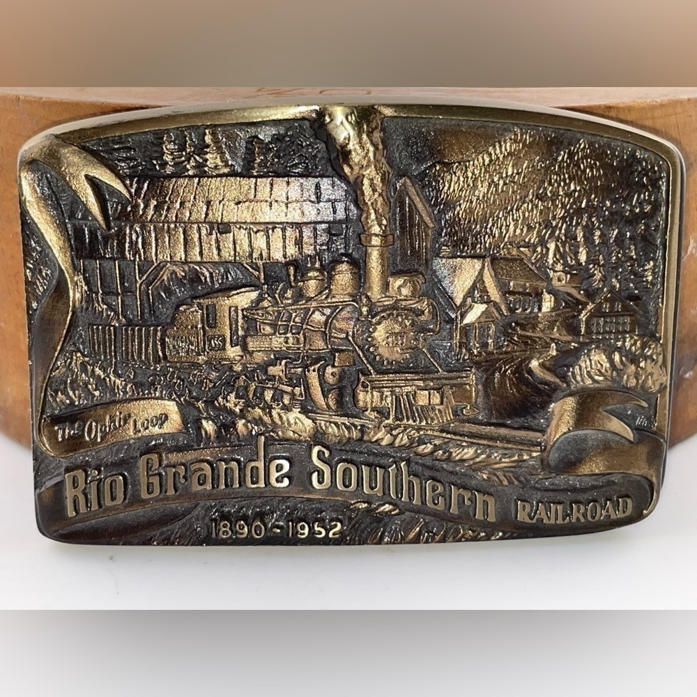 Rio Grande Southern Railroad Ophir Loop Limited Bronze Belt Buckle (RARE)‌‌‌‌‌‌